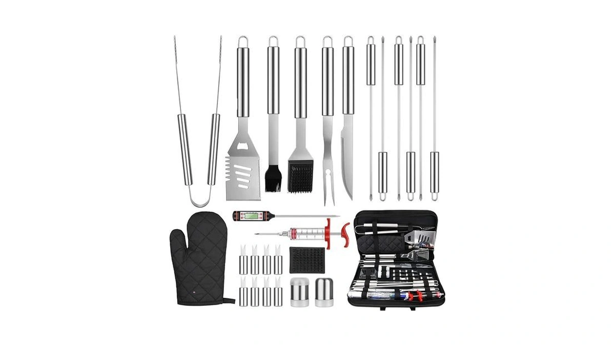 27 Pcs Grill Utensils Set For Outdoor Grill – Stainless