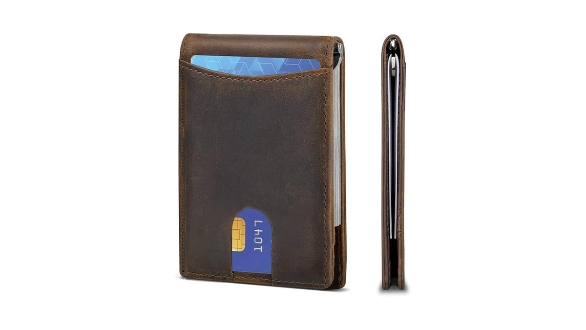 Hrs Slim Wallets For Men, Genuine Leather Bifold Men's Wallet