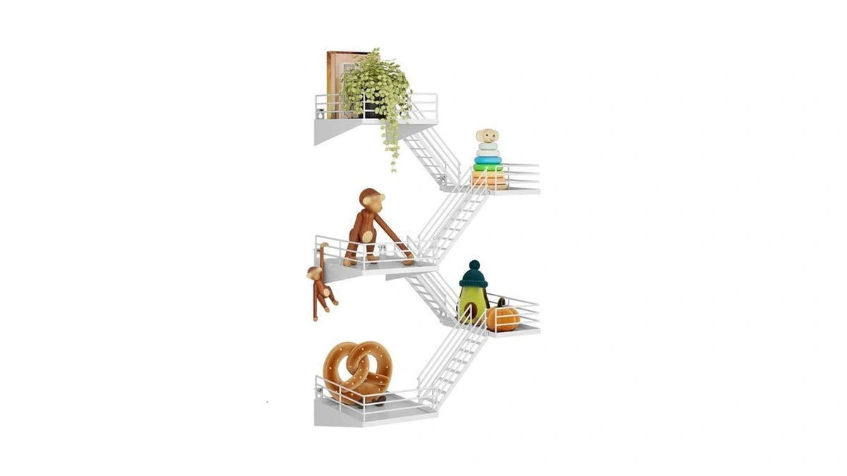 Mvpsonag Fire Escape Shelf - 5 Tier Large White Metal
