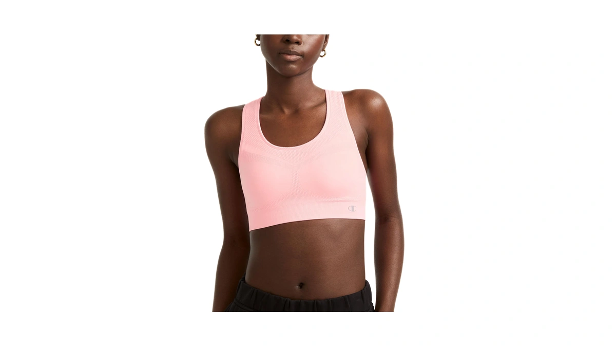 Champion Women's The Infinity Racerback Sports Bra, Moderate Support, Seamless,
