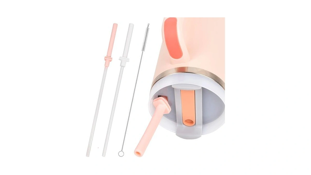 Silicone Straw For Stanley Cup - 2pcs, 11.7" Reusable Straws