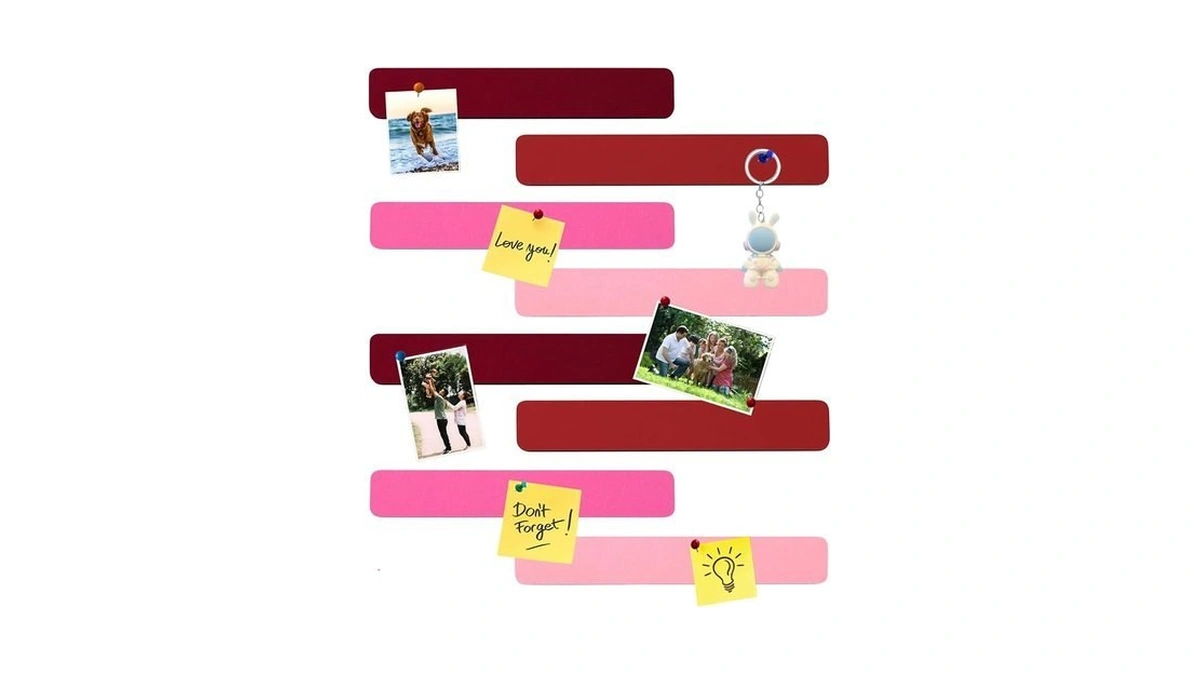 Hulavo 8pcs Rectangle Felt Cork Board Bar Strips With 35
