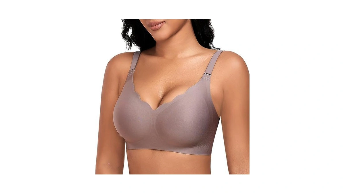Documo Wireless Bras For Women Push Up Bra V Neck