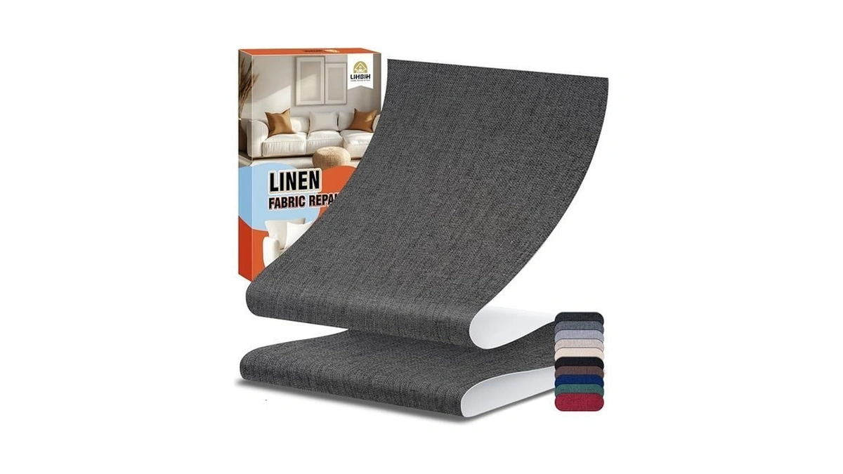 Lihbih Linen Fabric Repair Tape 4x79 Inch, Self Adhesive Couch