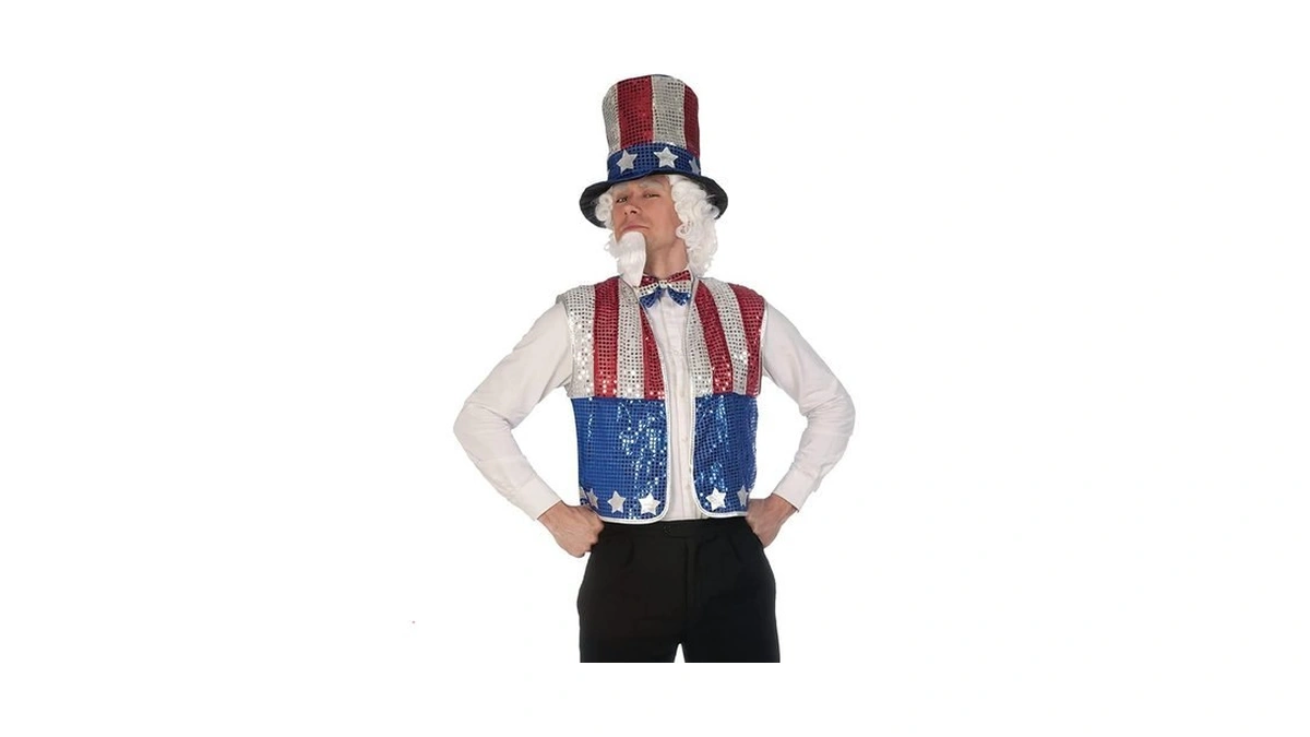 Rubies Sequined Uncle Sam Costume Kit For Adults, Men's Standard