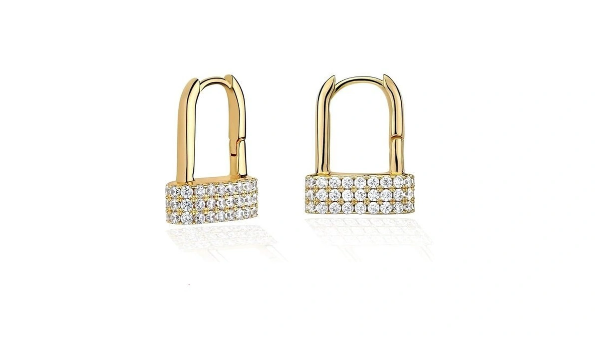 Mtmy Huggie Hoop Earrings 14k Gold Plated Cubic Zirconia Dainty