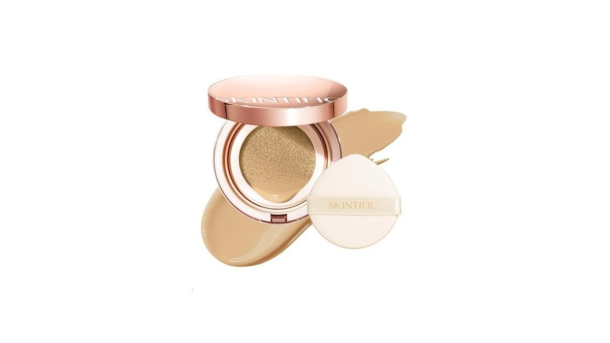 Skintific Full Coverage Cushion Foundation #22n Shell Beige| Satin Glow