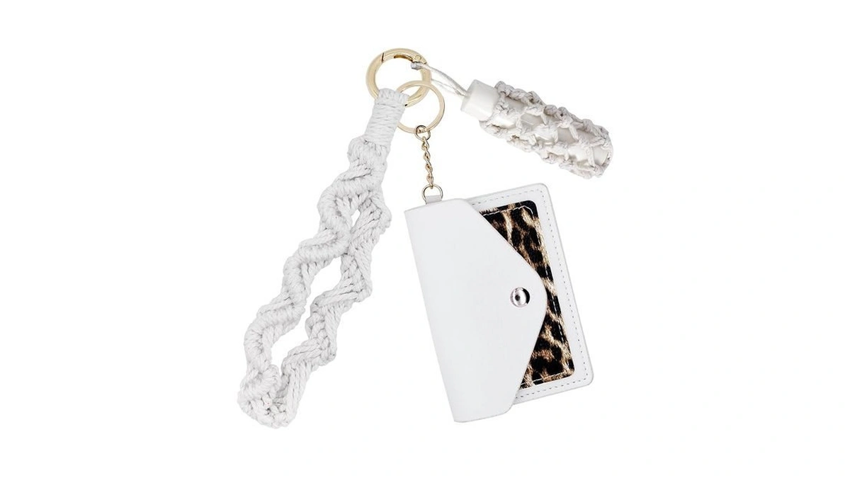 Bihrtc Macrame Keychain Boho Wallet Keychain Wristlet With Net Chapstick