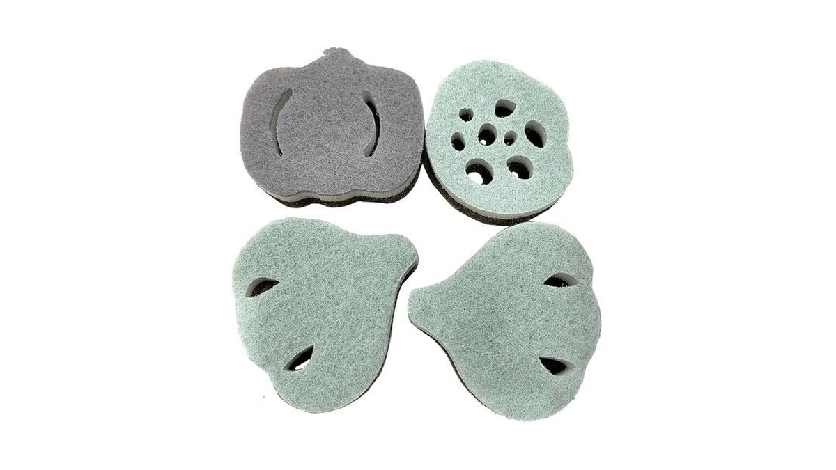 4 Pieces Fruit Shape Kitchen Cleaning Sponge Double-sided Multi-use Scrub