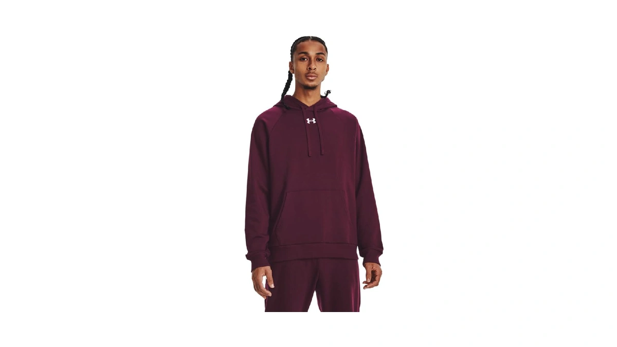 Under Armour Men's Rival Fleece Hoodie, (600) Dark Maroon /