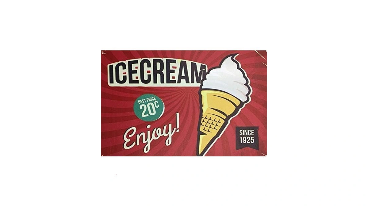 Aiqibao Metal Vintage Tin Sign Decor Ice-cream Snackes Theme For