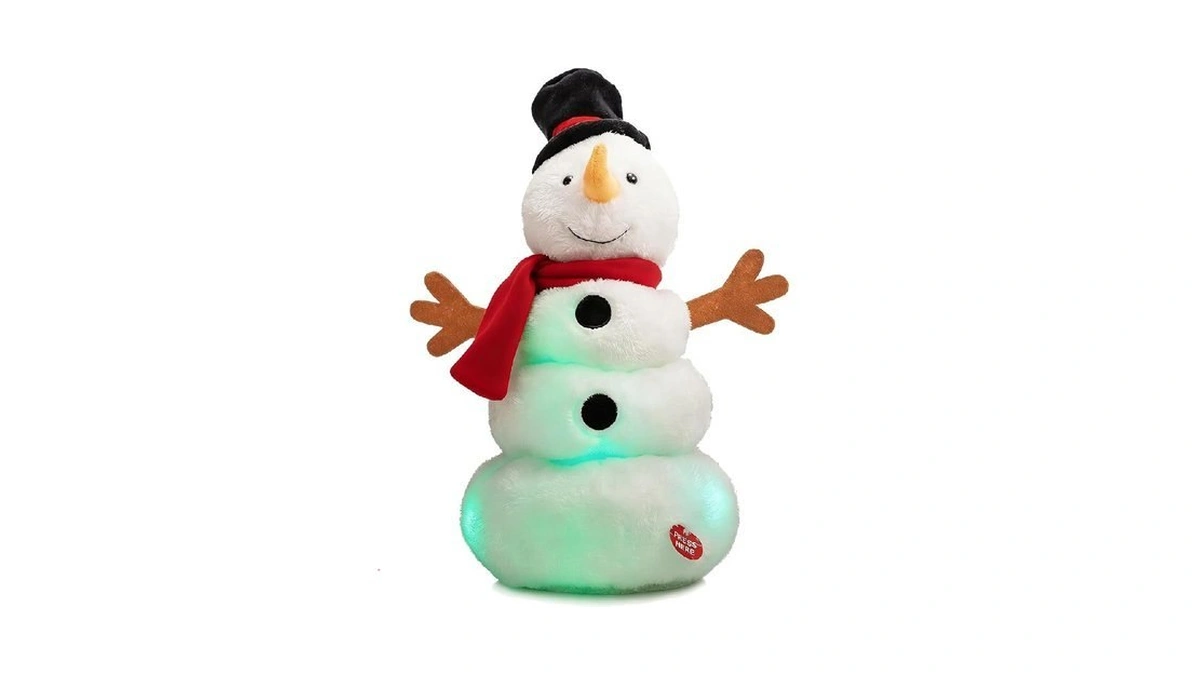 Hollyhome Animated Snowman Plush Singing And Dancing Snowman With Led
