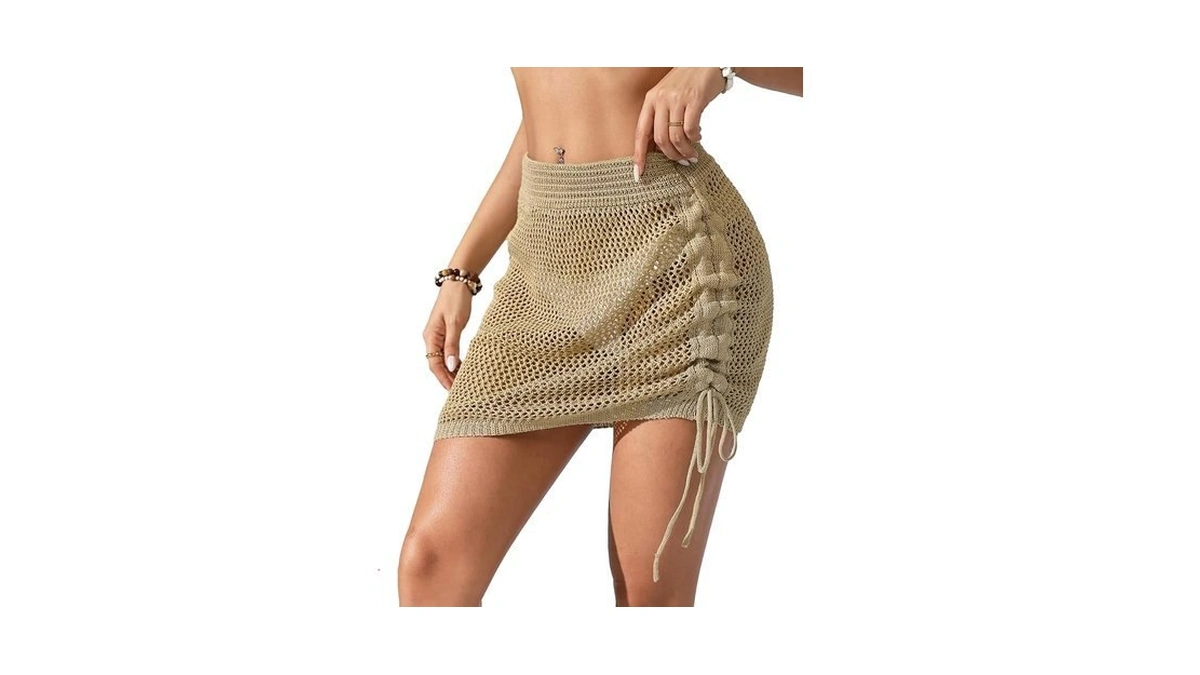 Breathsunny Womens Crochet Knit Elastic Waist Swimsuit Coverup Summer 2026