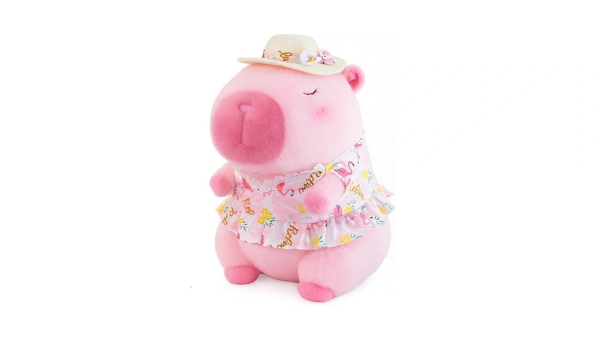 Titqwop Pink Capybara Plush 12" Pool Party Capybara Stuffed Animal