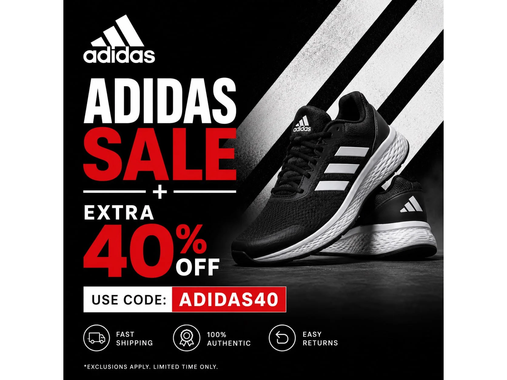 ADIDAS SALE + EXTRA 40% OFF