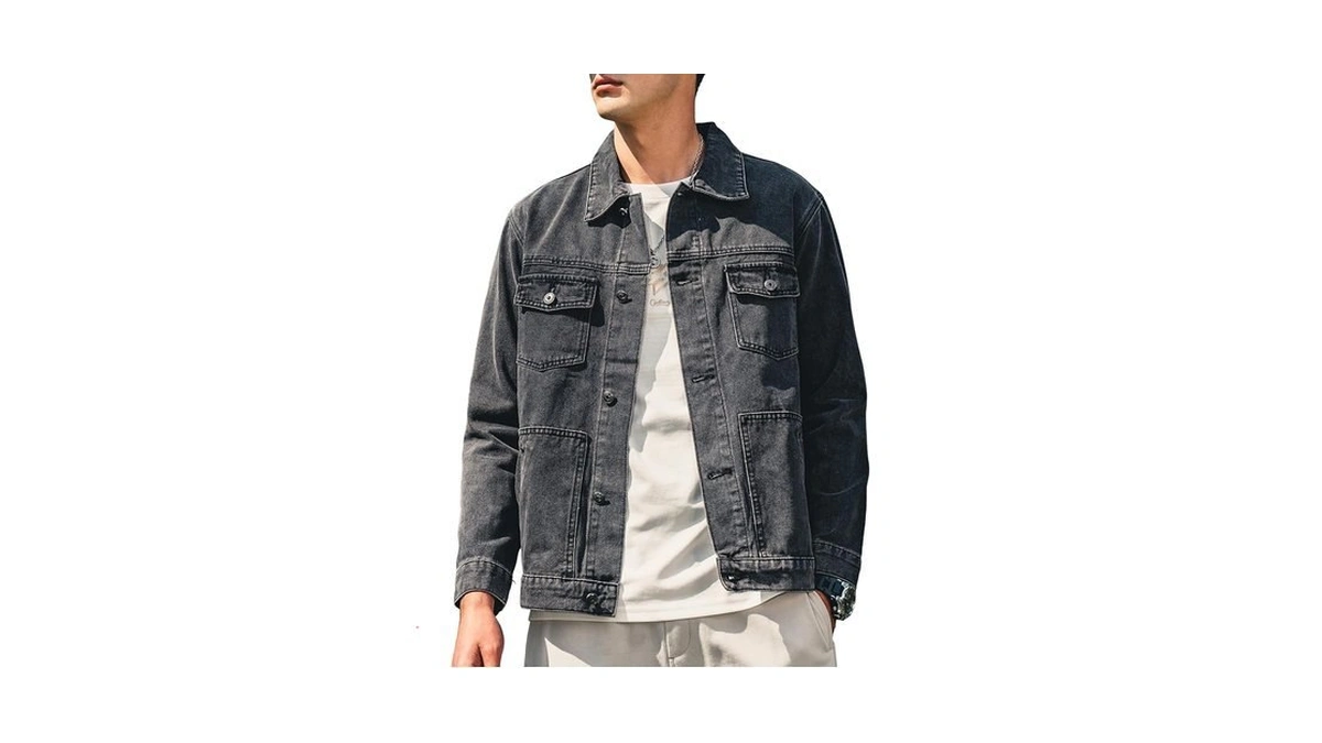 Zvx Denim Jacket For Men Vintage Autumn And Winter Tops