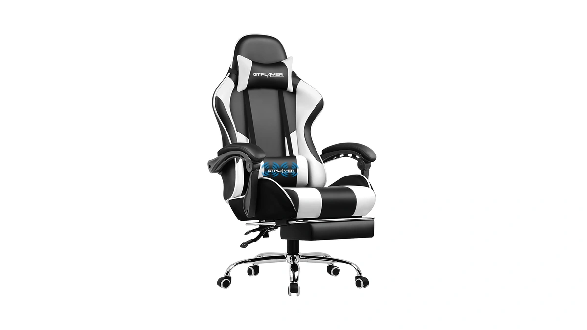 Gtplayer Gaming Chair, Computer Chair With Footrest And Lumbar Support,