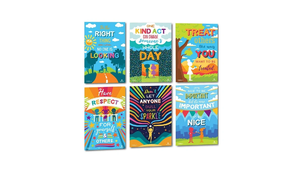 Sproutbrite 6 Pack 13.75” X 19.75” Kindness Educational Poster Set
