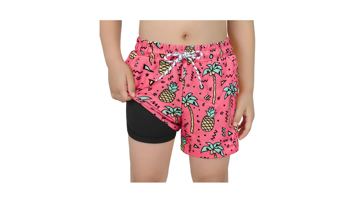 Century Star Boys Swim Trunks With Compression Liner Size 10-12-anti