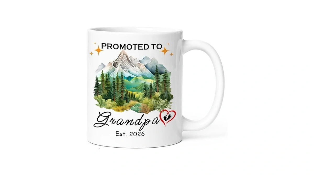 Koxame Promoted To Grandpa 2026 Coffee Mug 11oz, Baby Reveal