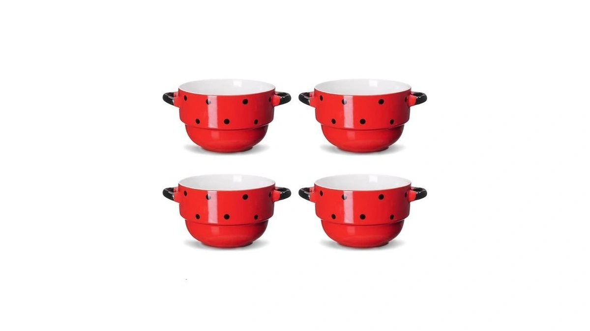 Ecodeco 16 Oz Ceramic Soup Bowls With Double Handles -