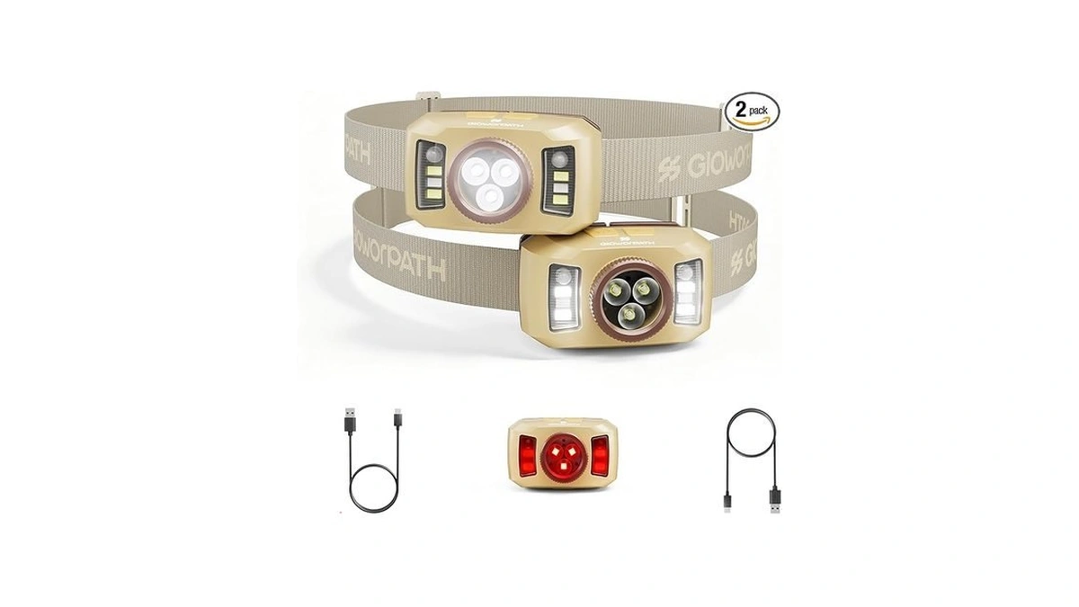 Upgraded Headlamp Rechargeable, Ultra Bright, 6 Modes With Motion Sensor