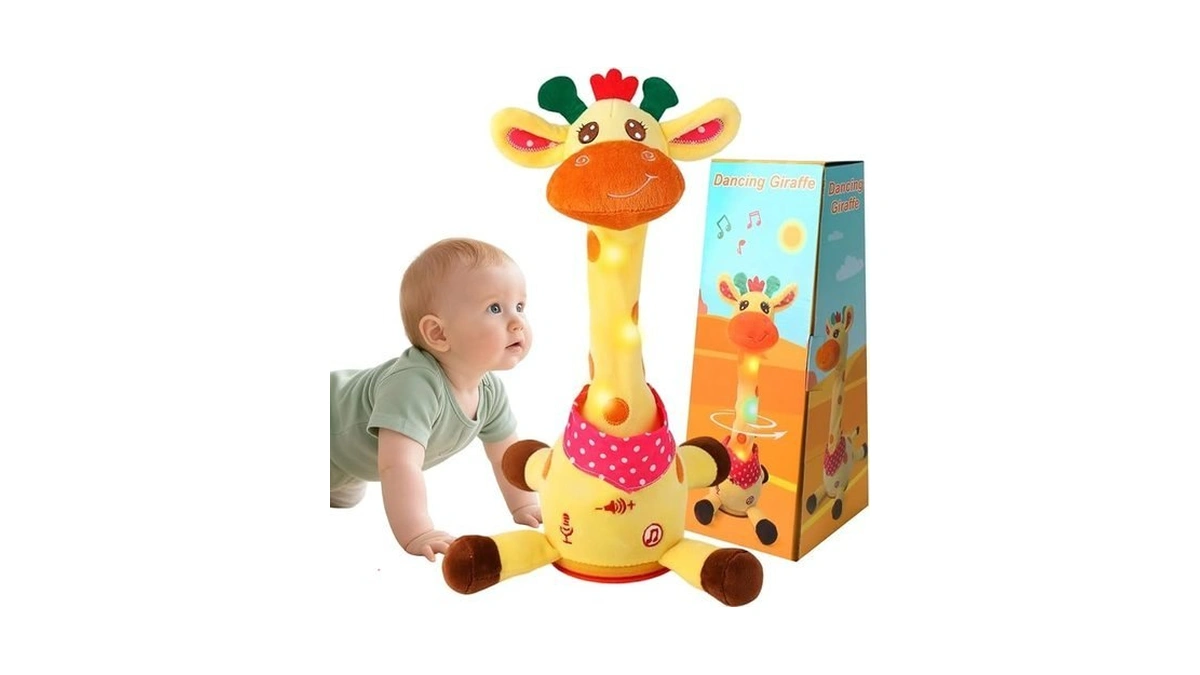 Milegi Dancing Talking Giraffe Toy, Singing Musical Giraffe Plush Tummy