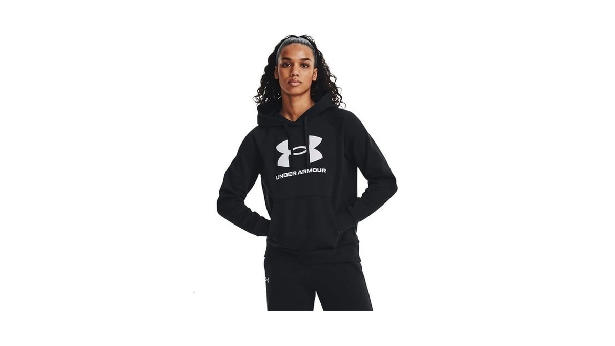 Under Armour Womens Rival Fleece Big Logo Hoodie, (001) Black