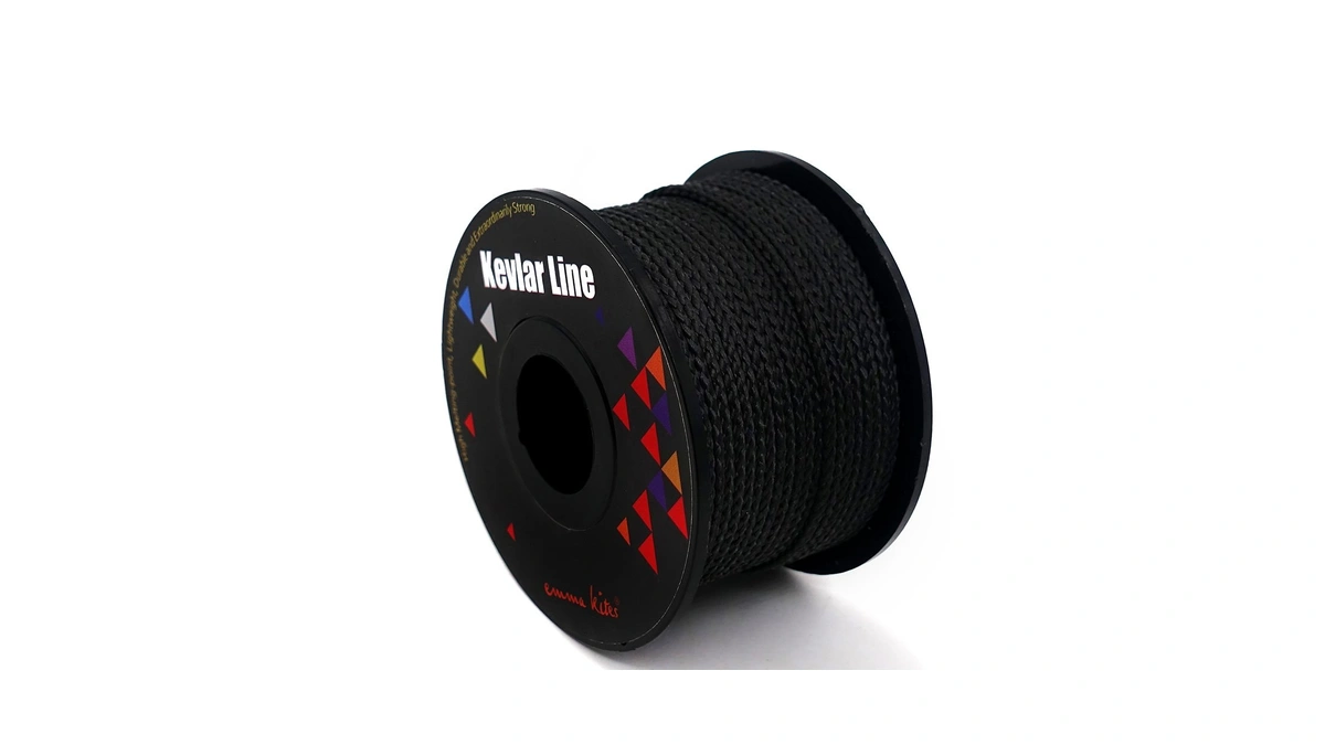 Emma Kites 100% Black Kevlar Braided Cord 100ft 50lb High