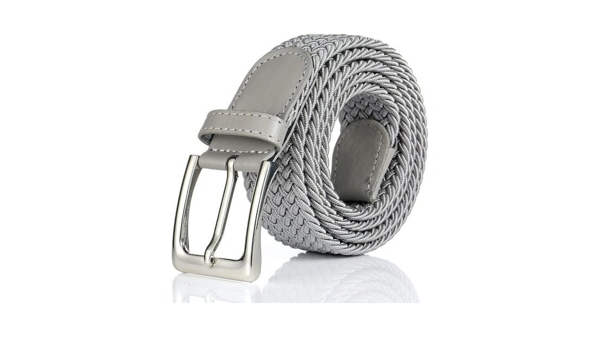 Bsllnek Elastic Braided Belt, 1 3/8", Woven Stretch Belt For