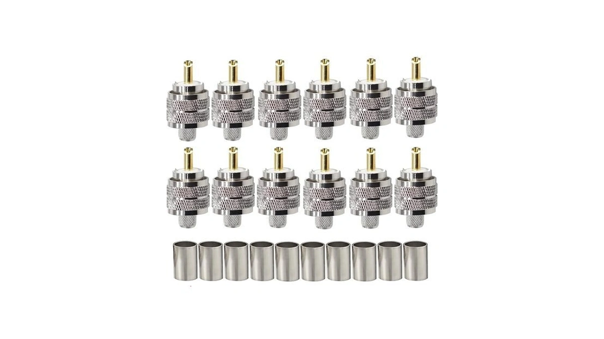 Tuolnk Pl259 Connector Uhf Male Plug Crimp Coax Adapter So239
