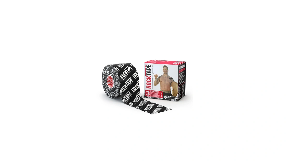 Rocktape Extra Sticky 2" X 16.4' Kinesiology Tape (logo,black), Athletic