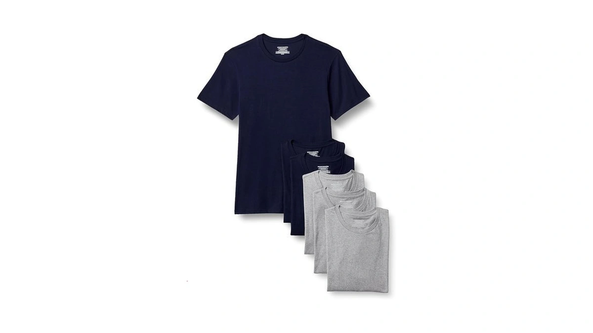 Amazon Essentials Men's Slim Fit Crewneck Undershirts, Pack Of 6,