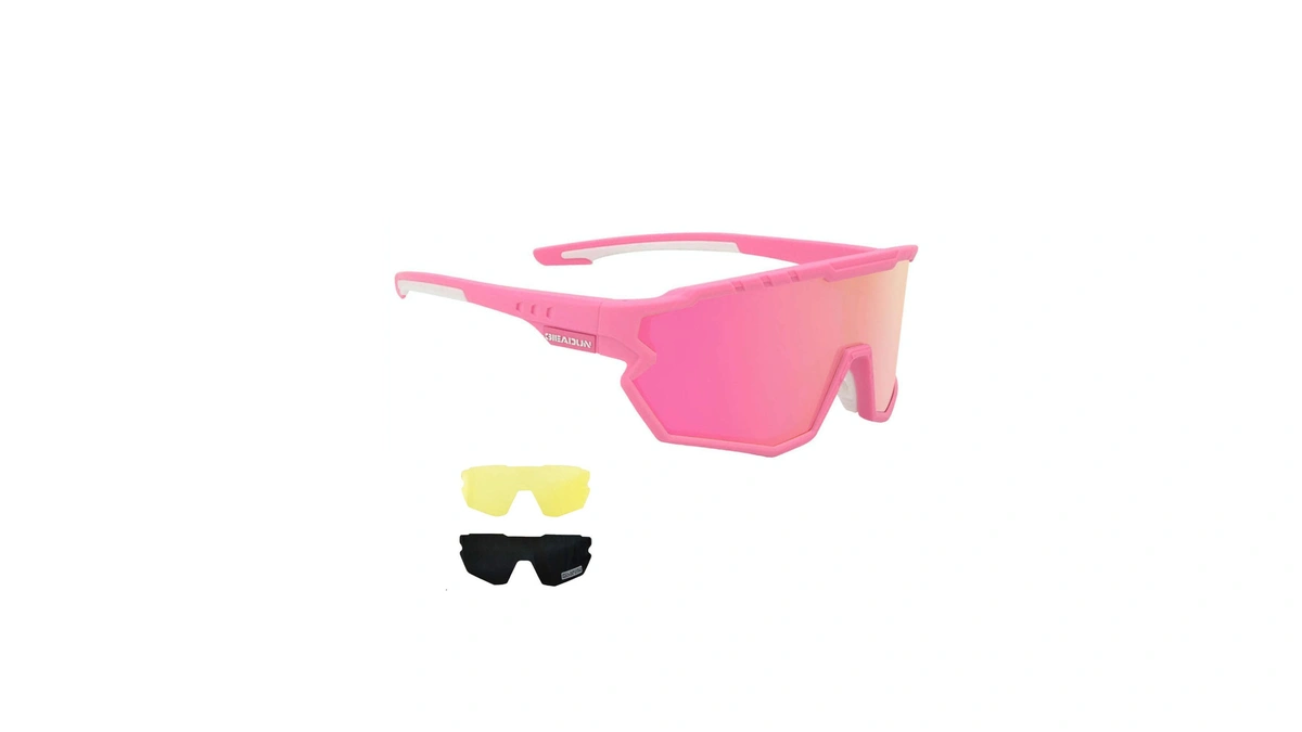 Gieadun Sports Sunglasses Cycling Glasses Baseball Sunglasses Pink Polarized Glasses