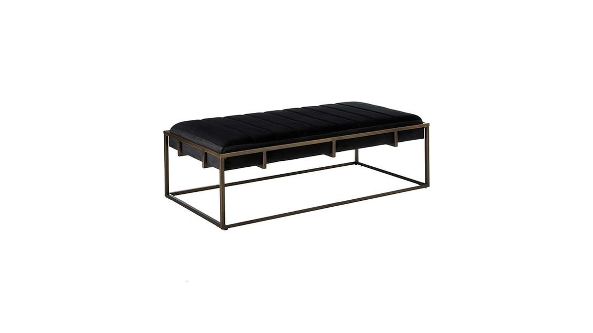 Christopher Knight Home Vassy Modern Velvet Ottoman Bench With Brass