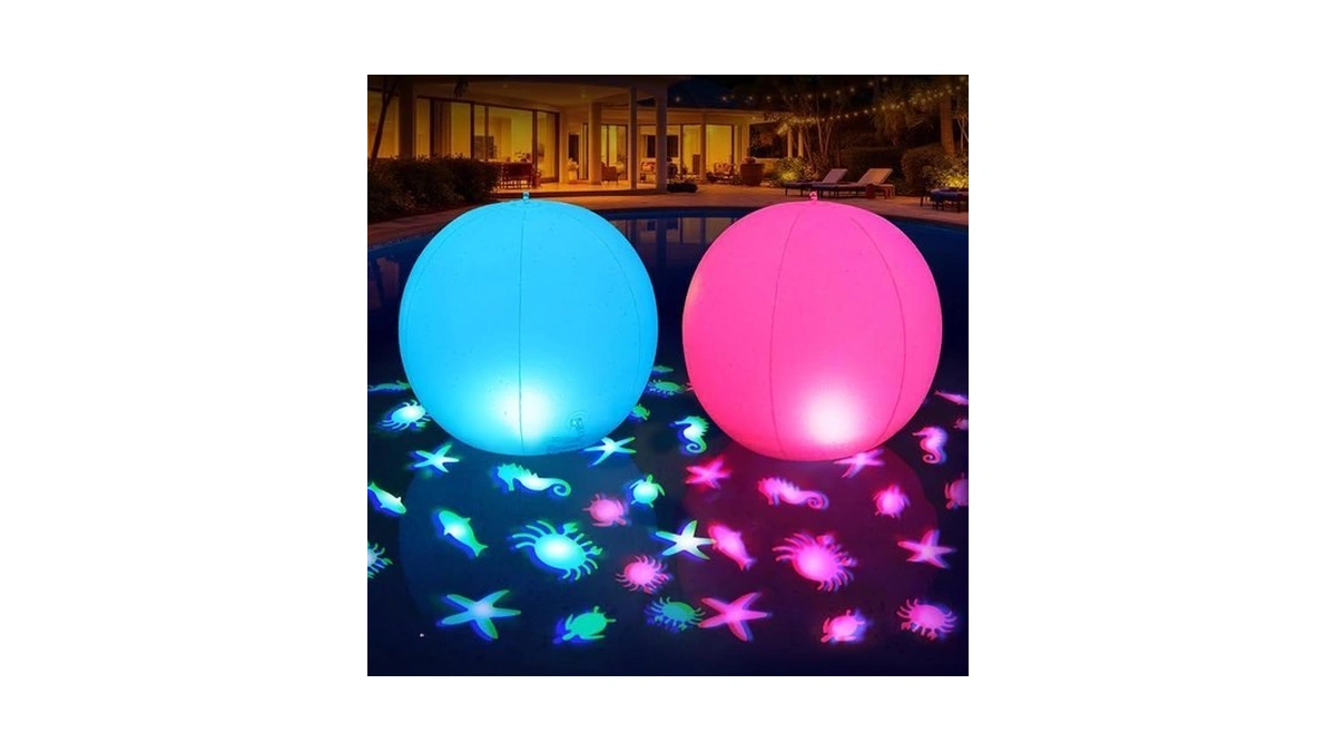 Cootway Floating Pool Lights W/sea-llife Patterns, 15" Upper & Lower