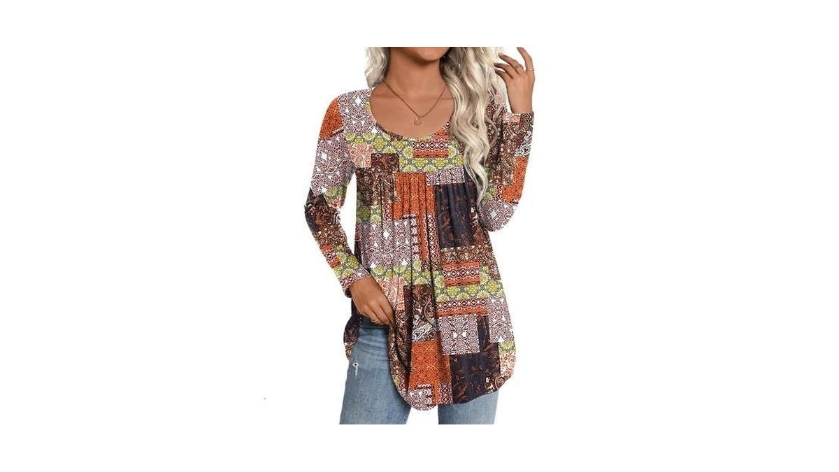 Amazon code: Cathy Womens Long Sleeve Casual Tunic To