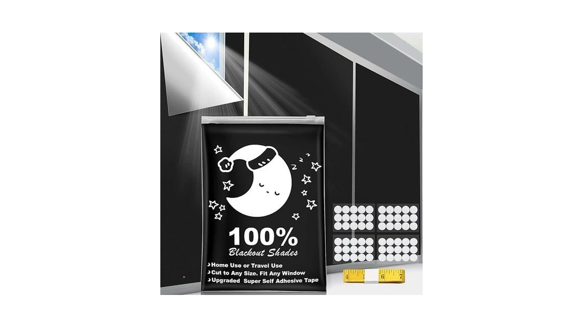 Portable Blackout Curtains (157" X 57"), 100% Blackout Material For