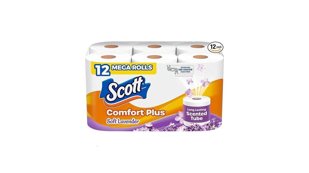 Scott Comfortplus Toilet Paper With Soft Lavender Scented Tube, 12
