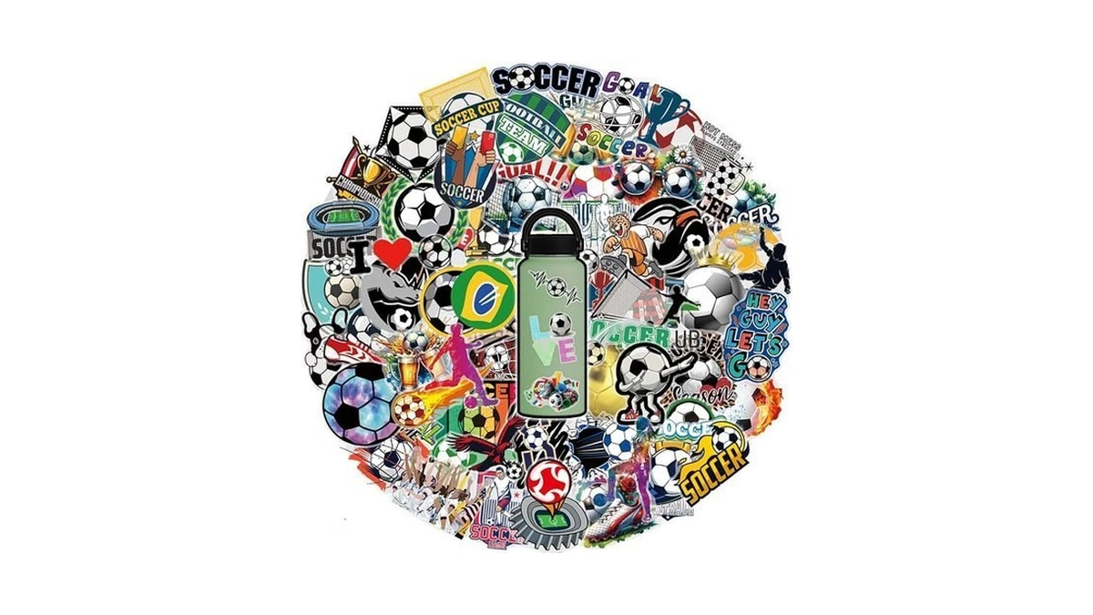 200 Pcs Soccer Stickers For Teens Adults Water Bottle Laptop