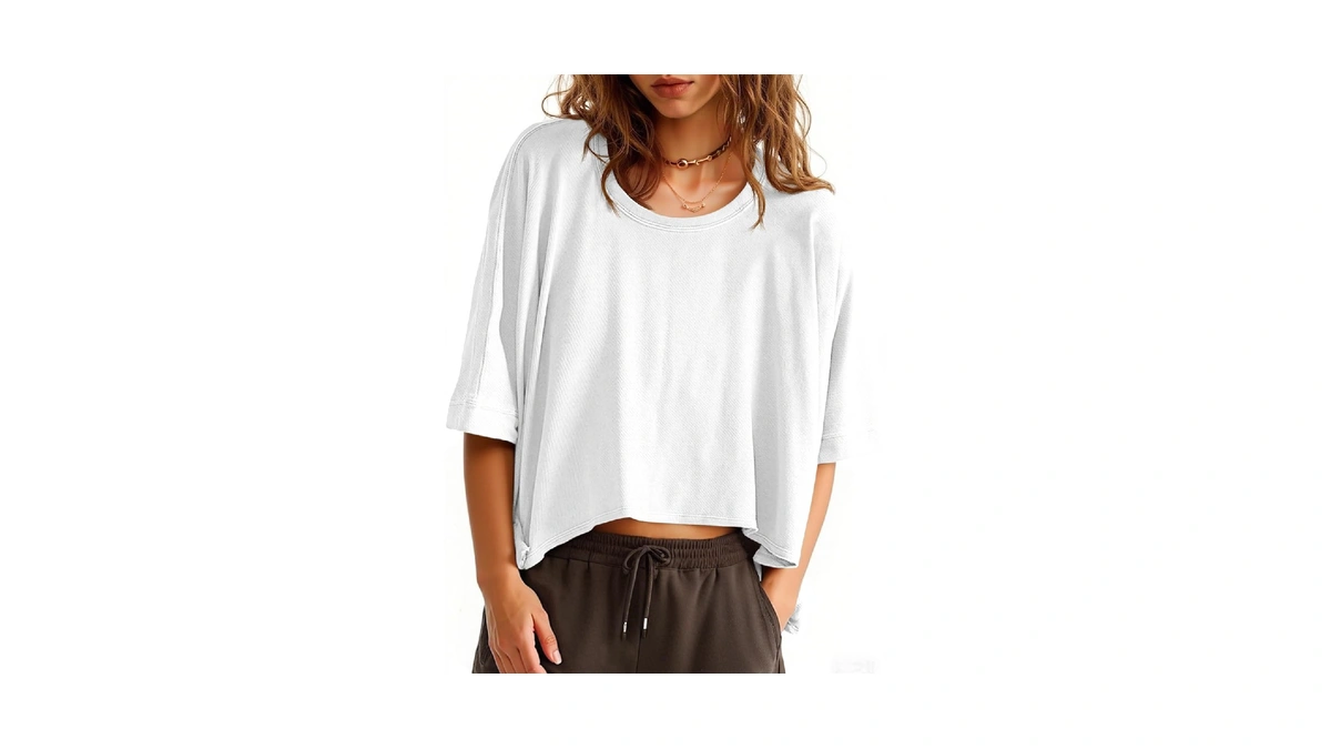Tankaneo Womens Oversized T-shirts Cropped Su...