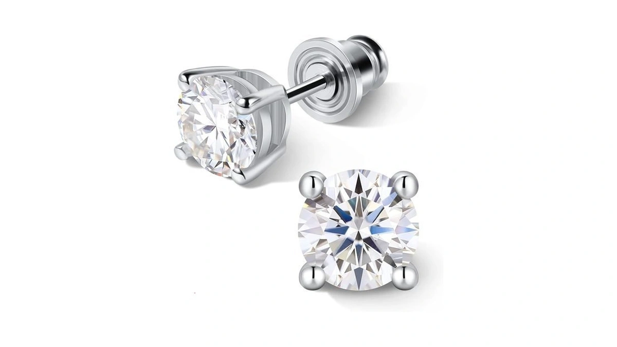 Hitlinker Moissanite Stud Earrings For Women Men, 925 Sterling Silver