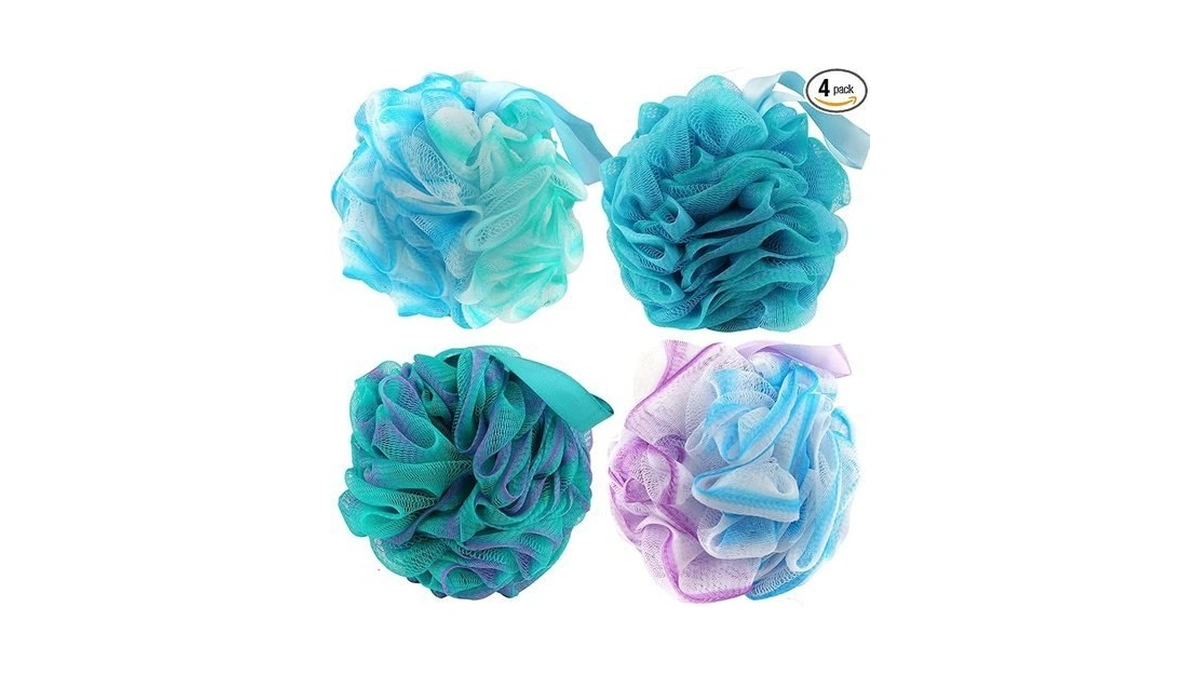 Chuya Bath Sponges Loofahs 60g,4 Pack Exfoliating Bath Sponge Body