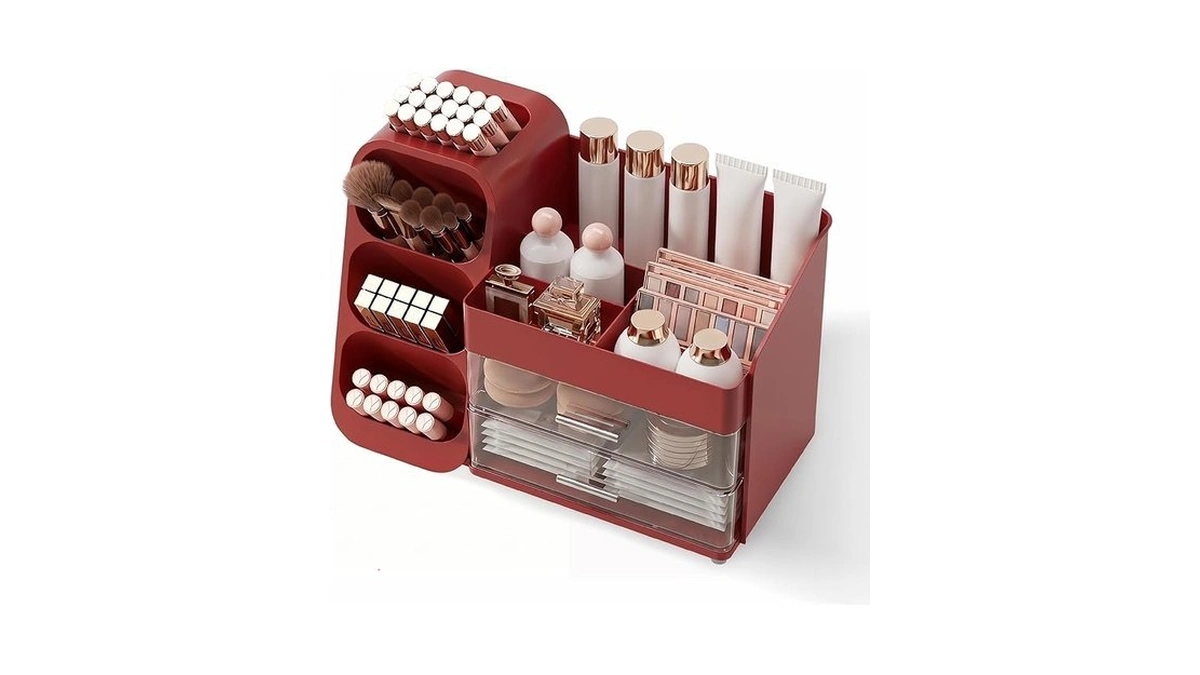 Booklov Makeup Organizer For Vanity, Large Capacity Cosmetic Display Case
