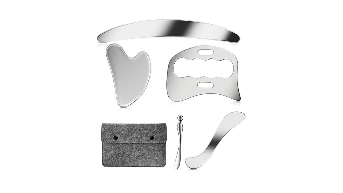 304 Stainless Steel Guasha Muscle Scraper Set, 5 In 1