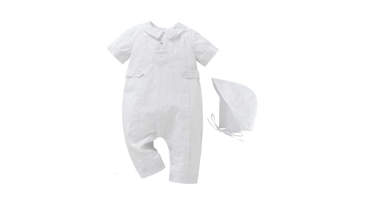 Booulfi Baptism Outfits For Boys, White Christening Clothing For Boys