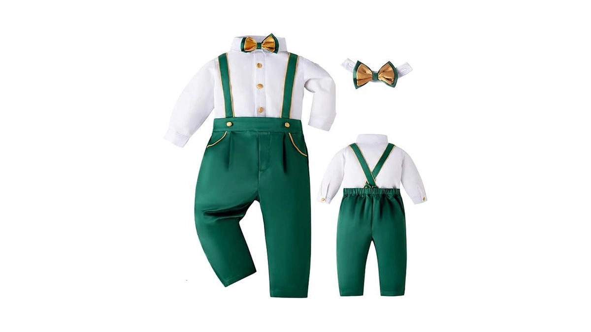 Booulfi Baby Boy Outfits Formal Gentleman Suits In Green Baby