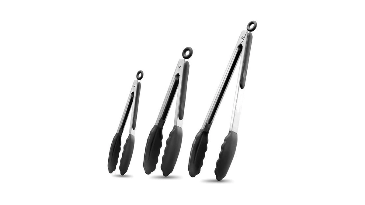 Amzdiai Kitchen Tongs With Silicone Tips,tongs For Cooking Heat Resistant