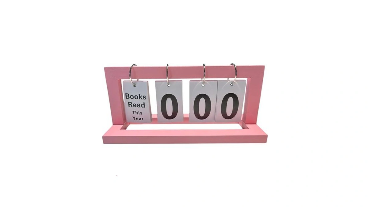 Wongsai Wooden Books Read This Year Counter Tracker, Modern Style