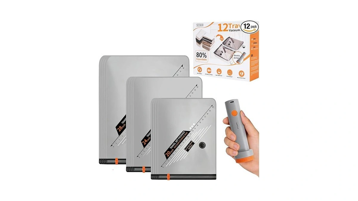 Vacuum Storage Bags, Travel Vacuum Bags With Portable Electric Pump,